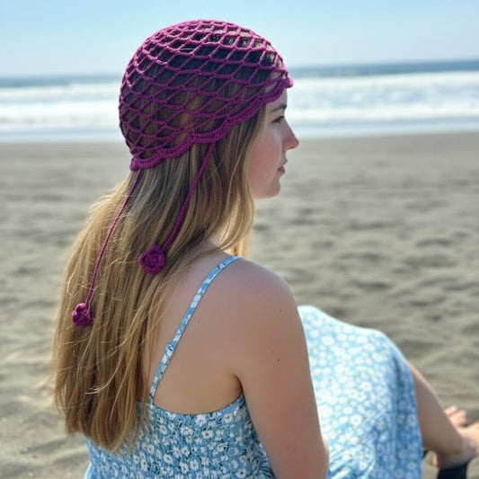 Mesh Hat Flores Fucsia