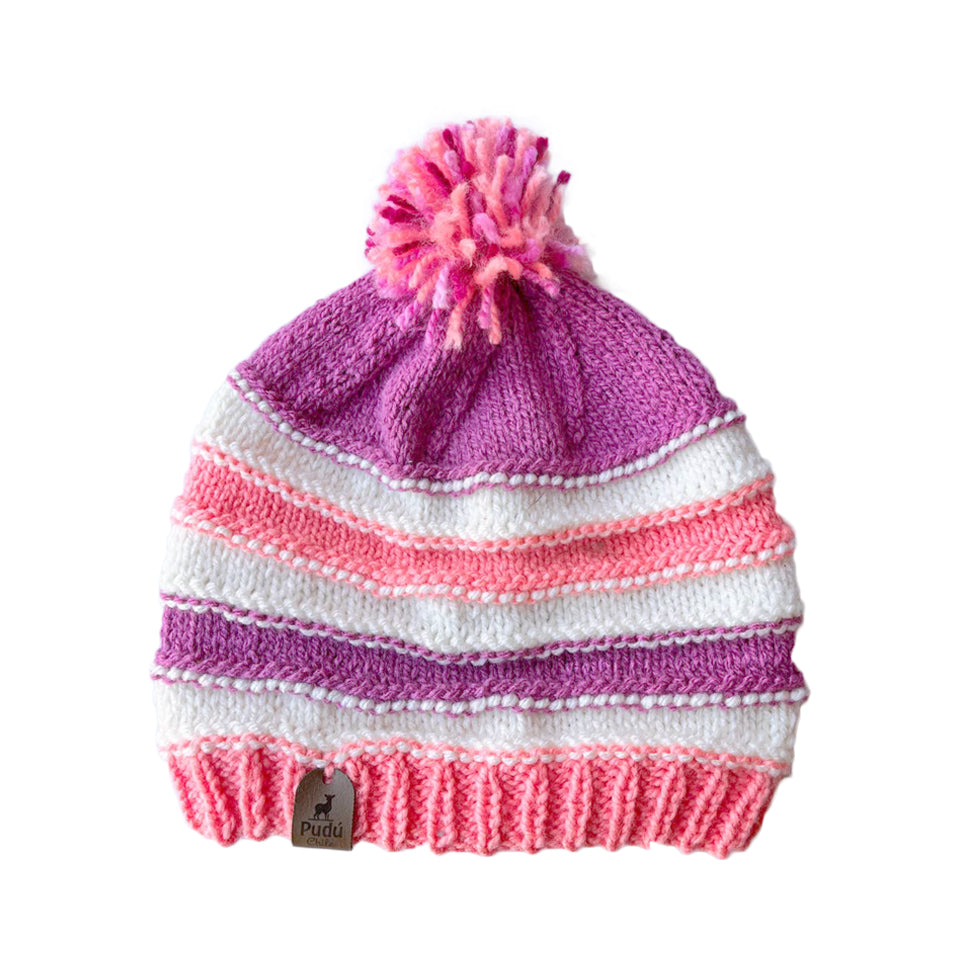 Gorro Huemul Bicolor Rosado