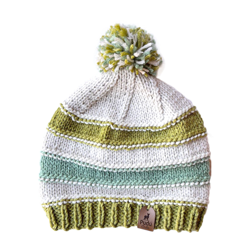 Gorro Huemul Bicolor Verde Limón