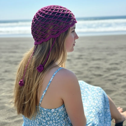 Mesh Hat Flores Fucsia