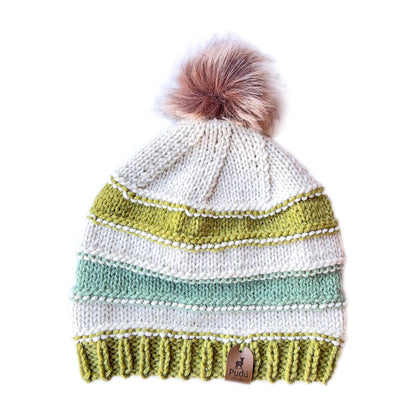 Gorro Huemul Bicolor Verde Limón