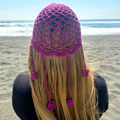 Mesh Hat Flores Fucsia