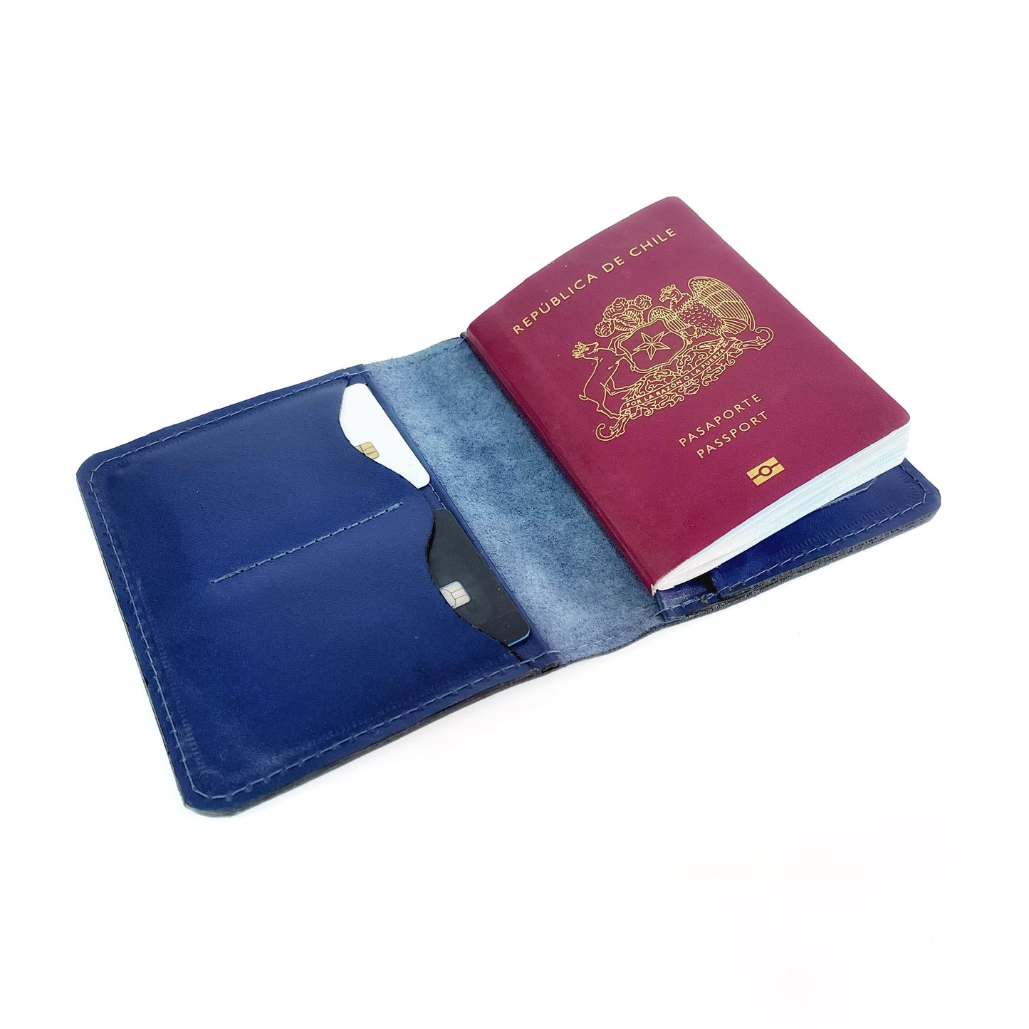 Porta Pasaporte Azul